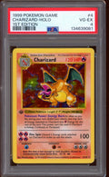 1999 Pokemon 1st Edition Shadowless Charizard Base Set Holo Thick Stamp PSA 4
