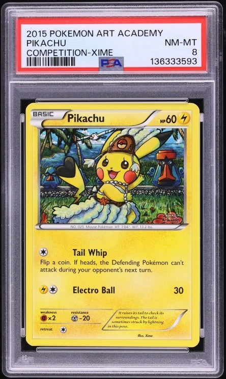 2015 Pokemon Xime Pikachu Art Academy Competition Prize PSA 8 NM-MT